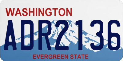 WA license plate ADR2136