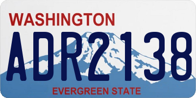 WA license plate ADR2138