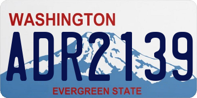 WA license plate ADR2139
