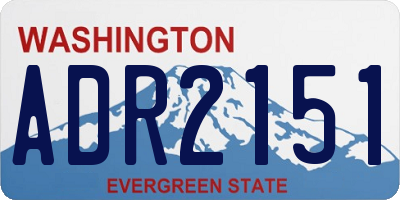 WA license plate ADR2151