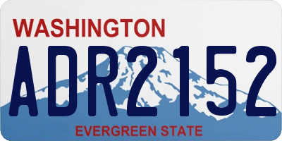 WA license plate ADR2152