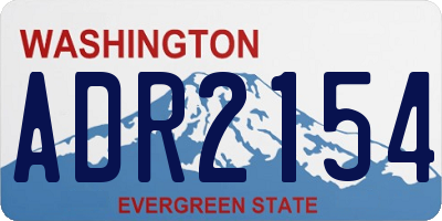 WA license plate ADR2154