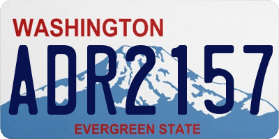 WA license plate ADR2157