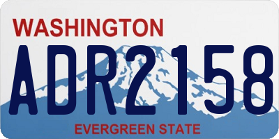 WA license plate ADR2158