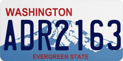 WA license plate ADR2163