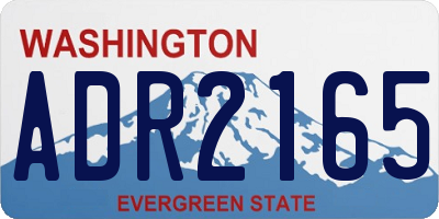 WA license plate ADR2165