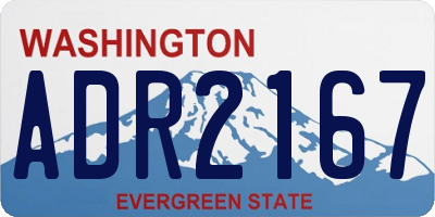 WA license plate ADR2167