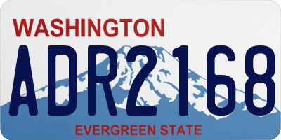 WA license plate ADR2168