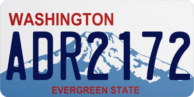 WA license plate ADR2172