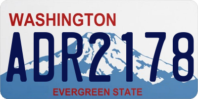 WA license plate ADR2178