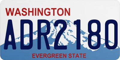 WA license plate ADR2180