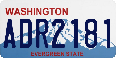 WA license plate ADR2181