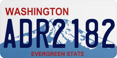 WA license plate ADR2182