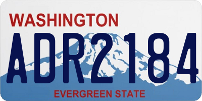 WA license plate ADR2184