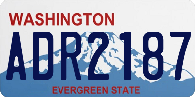 WA license plate ADR2187