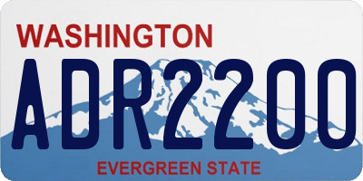 WA license plate ADR2200
