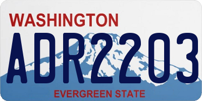 WA license plate ADR2203