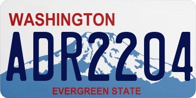 WA license plate ADR2204