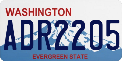 WA license plate ADR2205