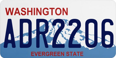WA license plate ADR2206