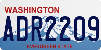 WA license plate ADR2209