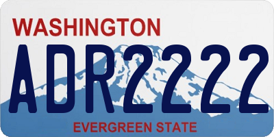 WA license plate ADR2222