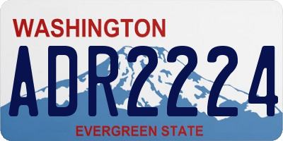 WA license plate ADR2224
