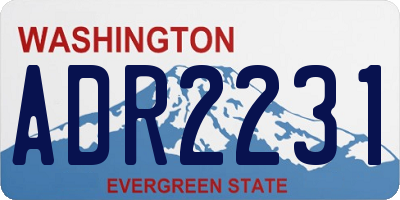 WA license plate ADR2231