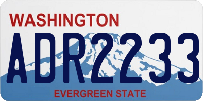 WA license plate ADR2233