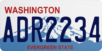 WA license plate ADR2234