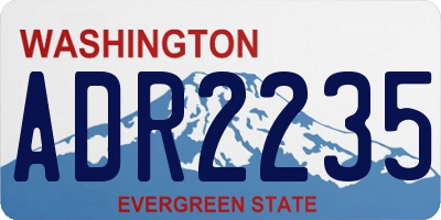 WA license plate ADR2235