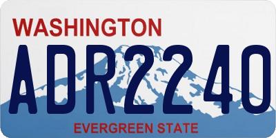 WA license plate ADR2240