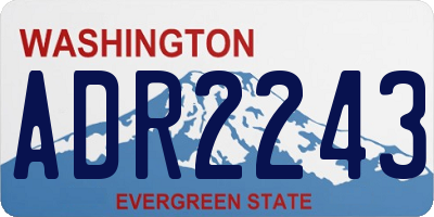 WA license plate ADR2243