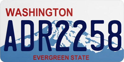WA license plate ADR2258