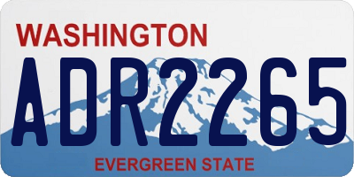 WA license plate ADR2265