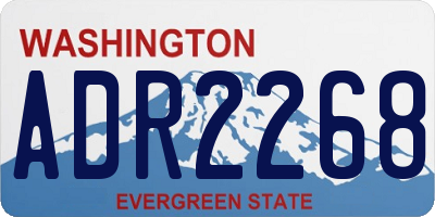 WA license plate ADR2268
