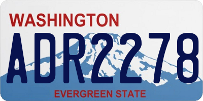 WA license plate ADR2278