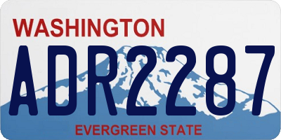 WA license plate ADR2287