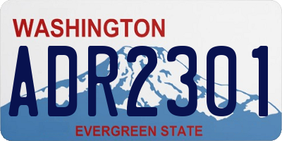 WA license plate ADR2301