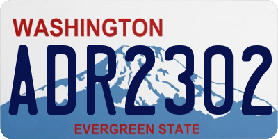 WA license plate ADR2302