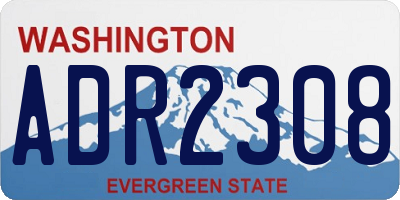 WA license plate ADR2308