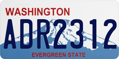 WA license plate ADR2312
