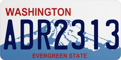 WA license plate ADR2313