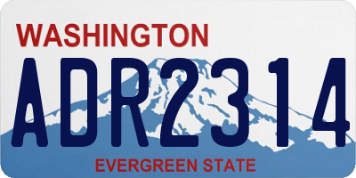 WA license plate ADR2314