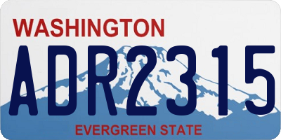 WA license plate ADR2315