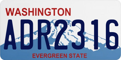 WA license plate ADR2316