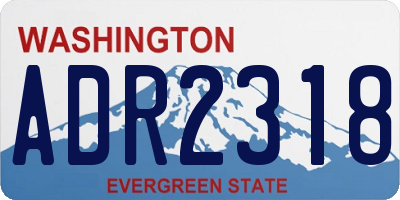 WA license plate ADR2318