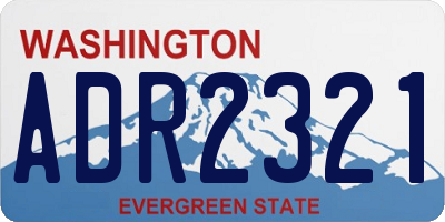 WA license plate ADR2321