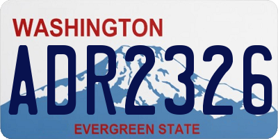WA license plate ADR2326