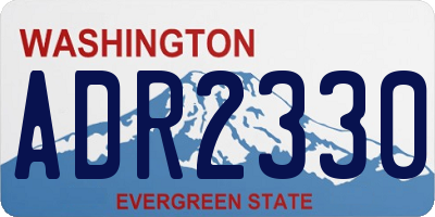 WA license plate ADR2330